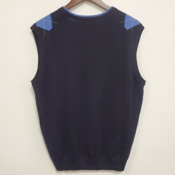 Brooks Brothers Mens Merino Wool Argyle Sweater Vest Size M Blue Preppy Layers - Picture 3 of 10